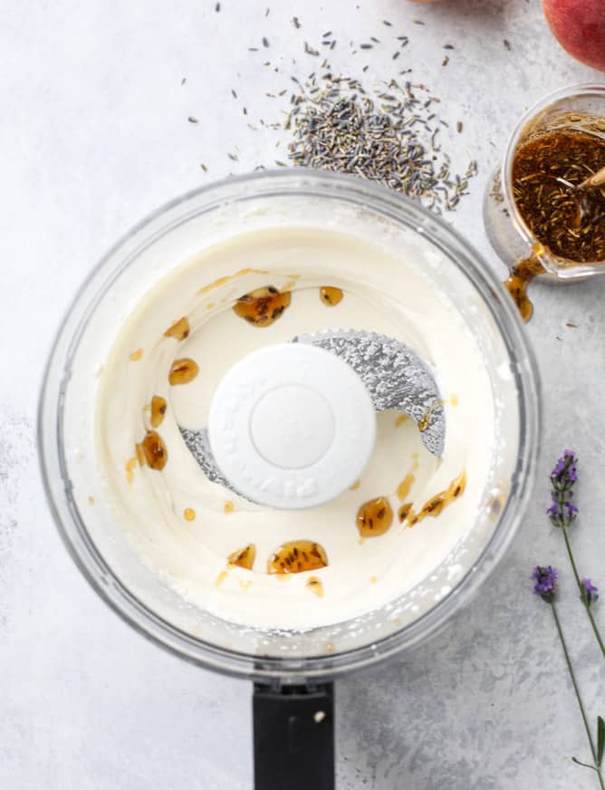 grilled peaches with lavender honey whipped ricotta I howsweeteats.com