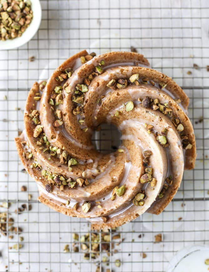 lemon pistachio zucchini cake I howsweeteats.com