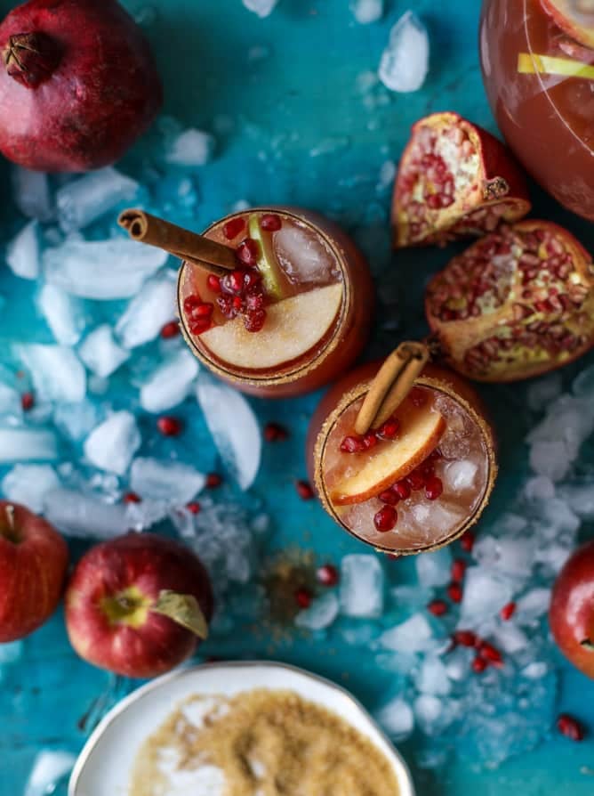 sparkling pomegranate cider punch I howsweeteats.com