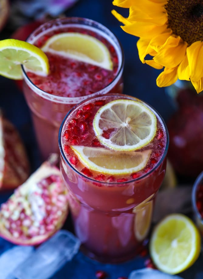 pomegranate shandy recipe I howsweeteats.com