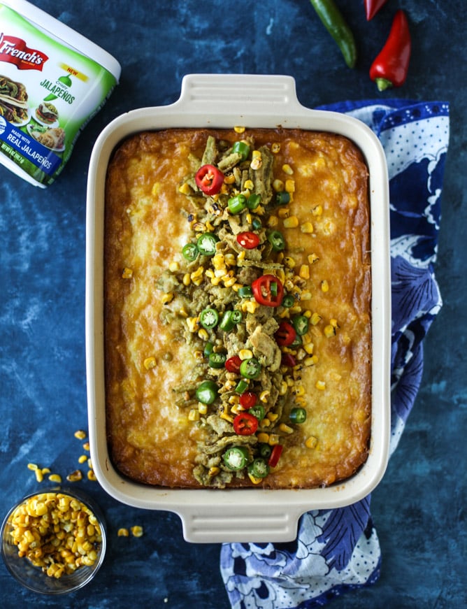jalapeño corn soufflé I howsweeteats.com #christmas #holidays #corn #pudding #side dish
