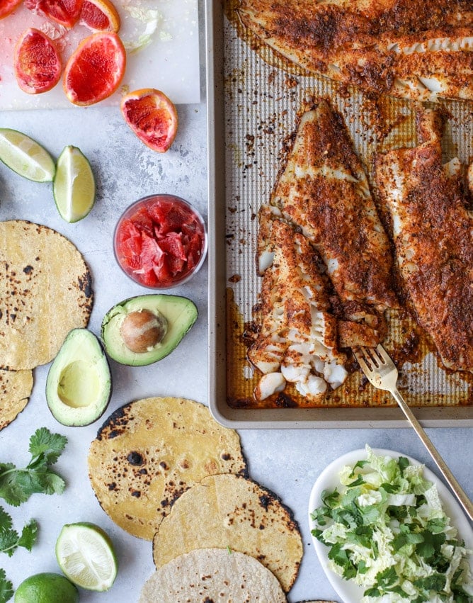 cajun fish tacos with blood orange slaw I howsweeteats.com #fishtacos #tacos #bloodorange #fish