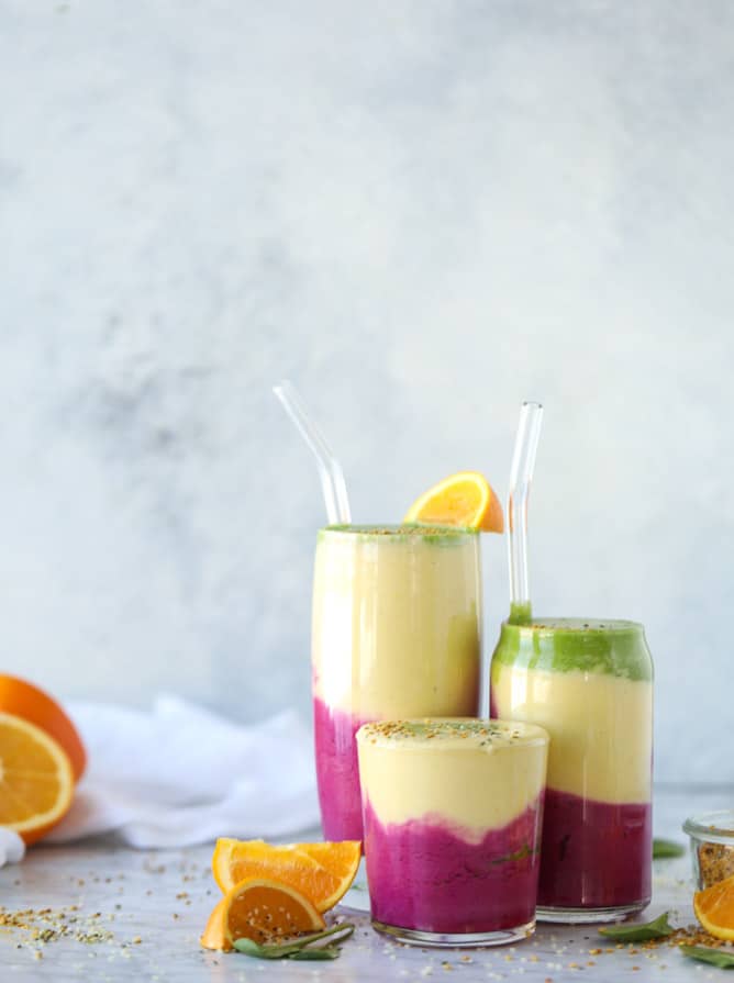 layered immunity boosting smoothie I howsweeteats.com #healthy #recipes #smoothie #immunityboosting
