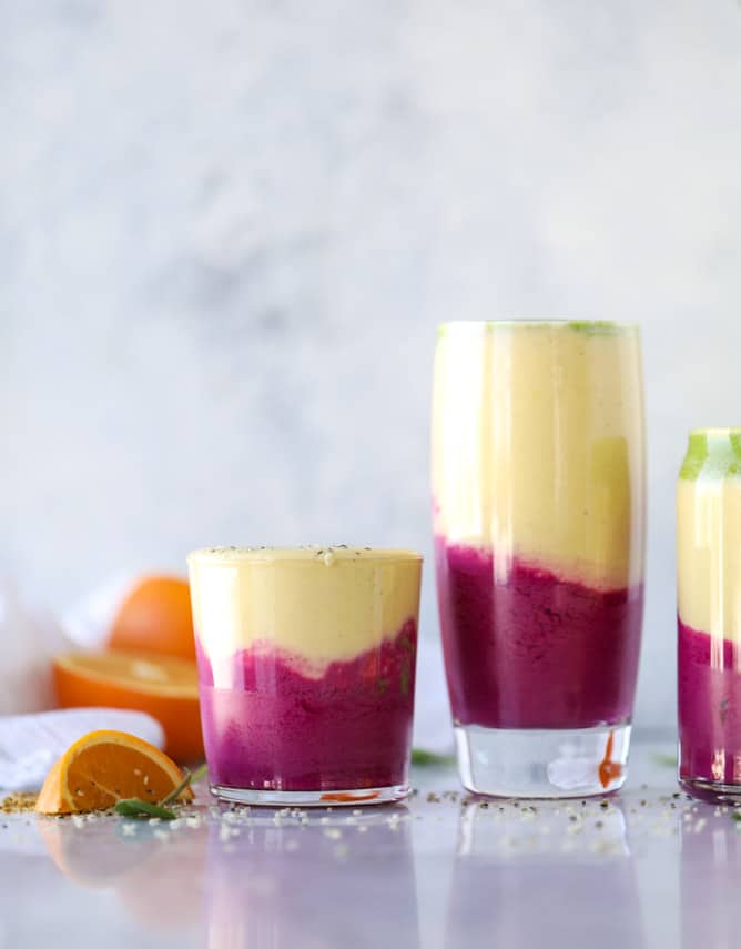 layered immunity boosting smoothie I howsweeteats.com #healthy #recipes #smoothie #immunityboosting