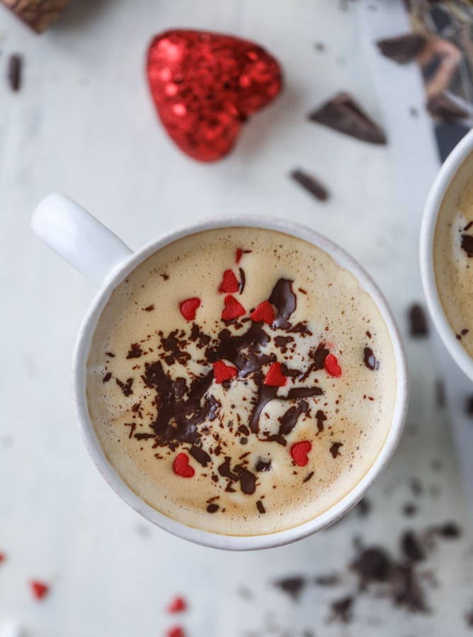 cabernet chocolate lattes I howsweeteats.com #redwine #coffee #latte #valentinesday #chocolate