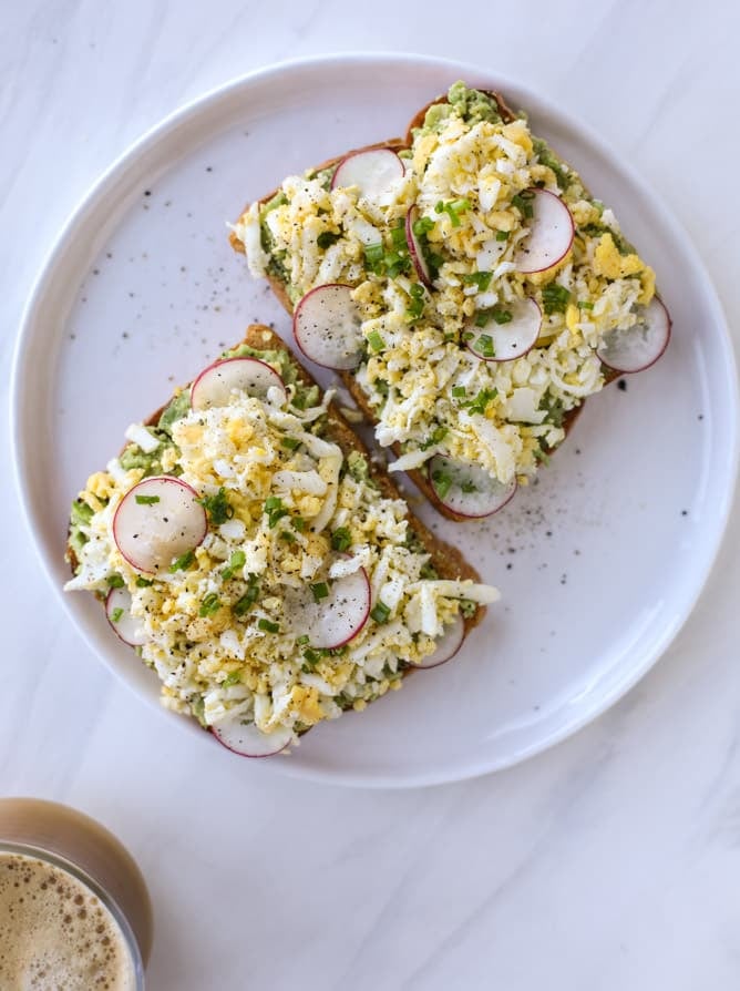 shaved egg avocado toast I howsweeteats.com #avocado #toast #egg #breakfast