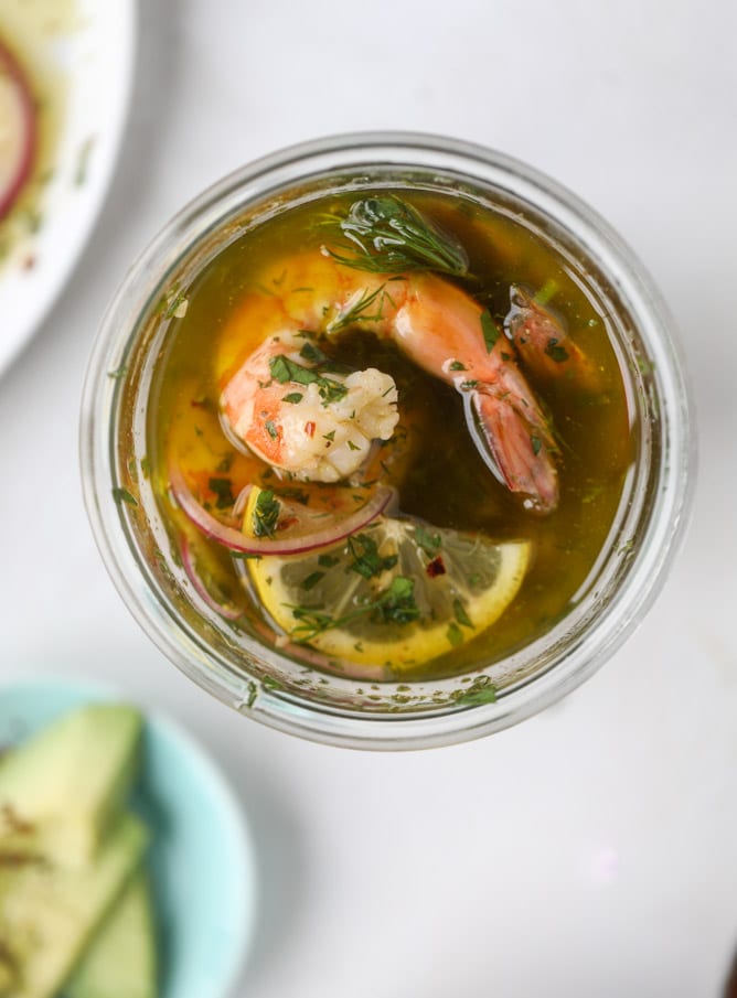 pickled shrimp avocado salad I howsweeteats.com #pickledshrimp #seafood #avocado #salad #kentuckyderby