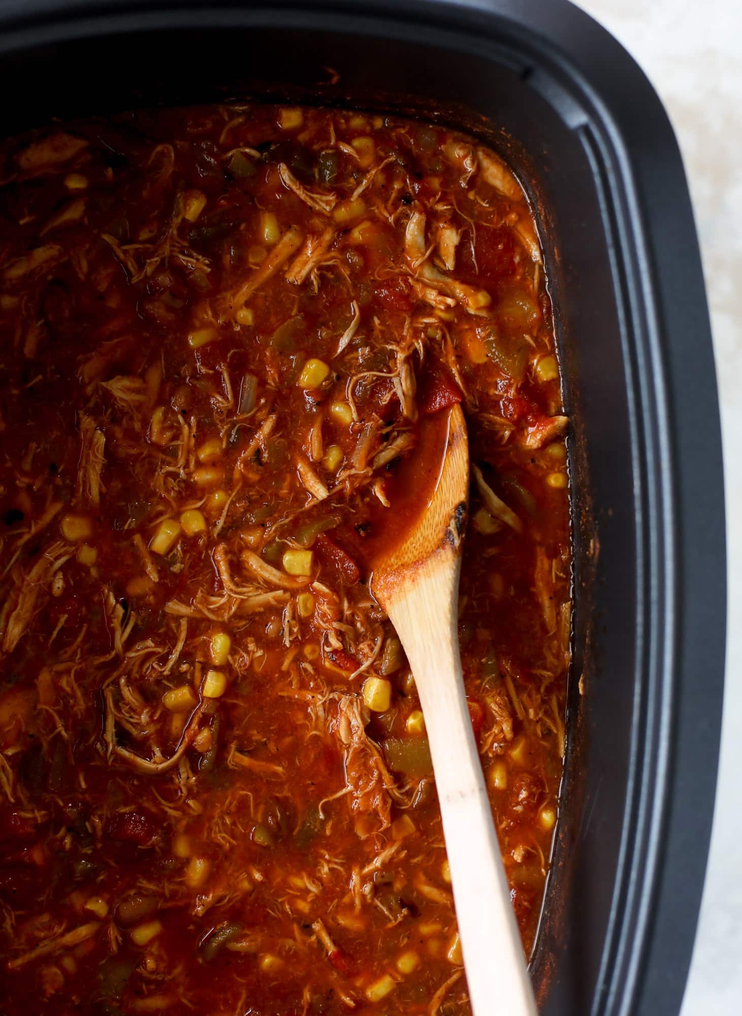 slow cooker soup I howsweeteats.com #chicken #tacosoup