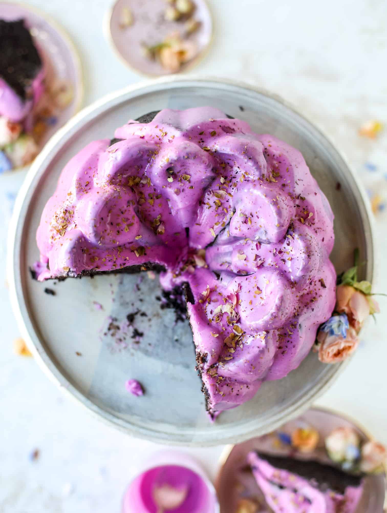 chocolate dragon fruit cake