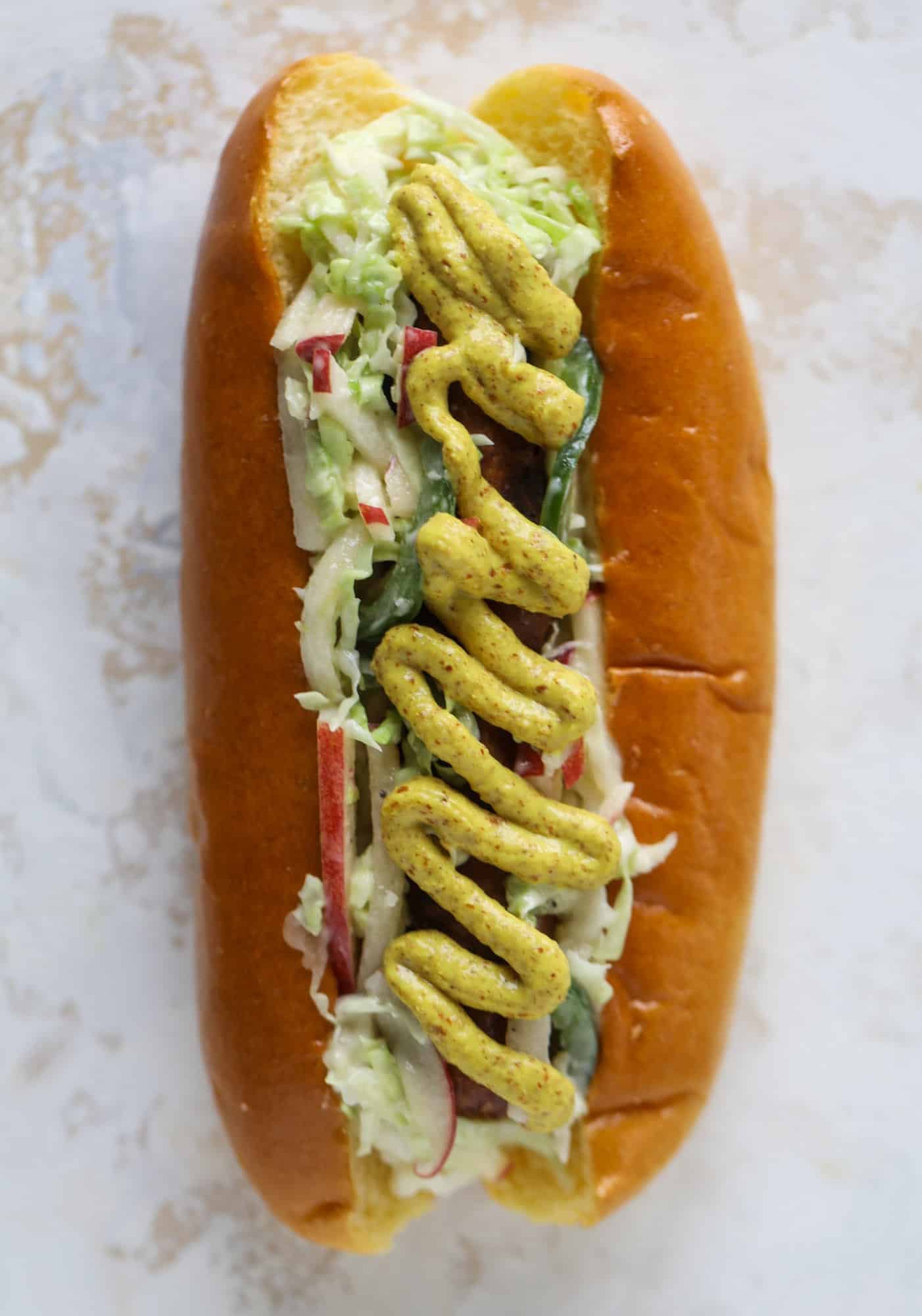 jalapeno apple slaw dog