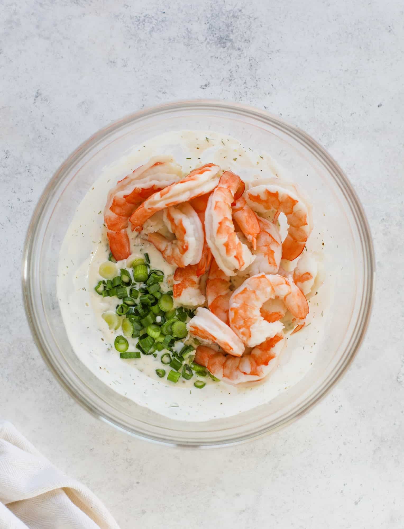 the making of shrimp salad