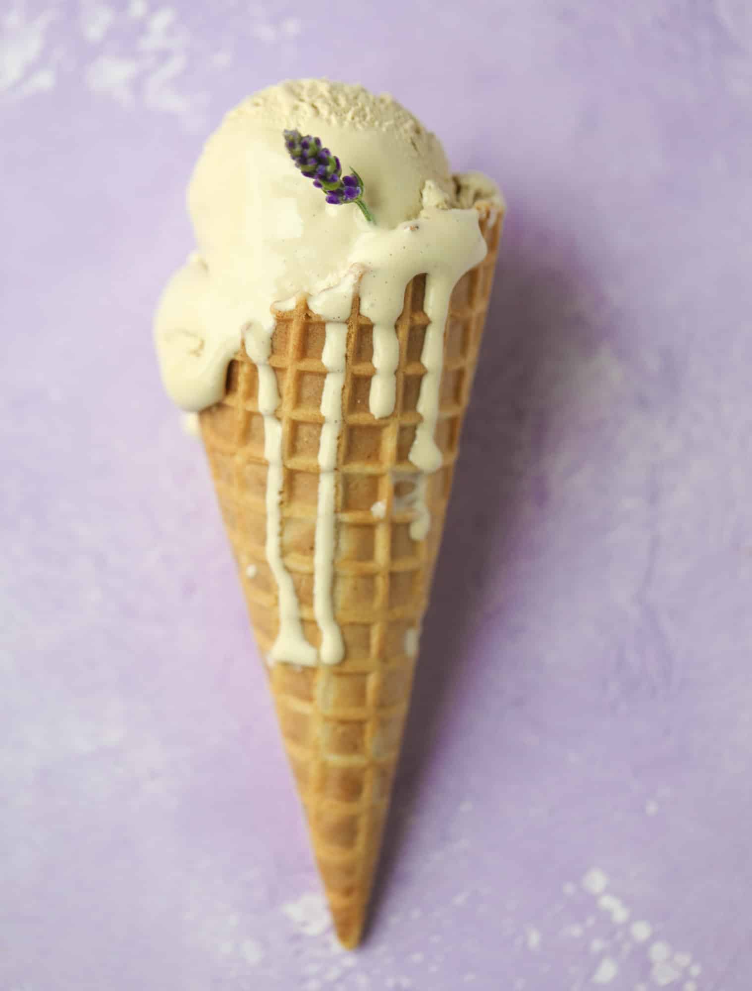 This lavender coffee ice cream is my favorite morning drink in dessert form! Fresh lavender, vanilla and a whole bunch of spices make this incredible.