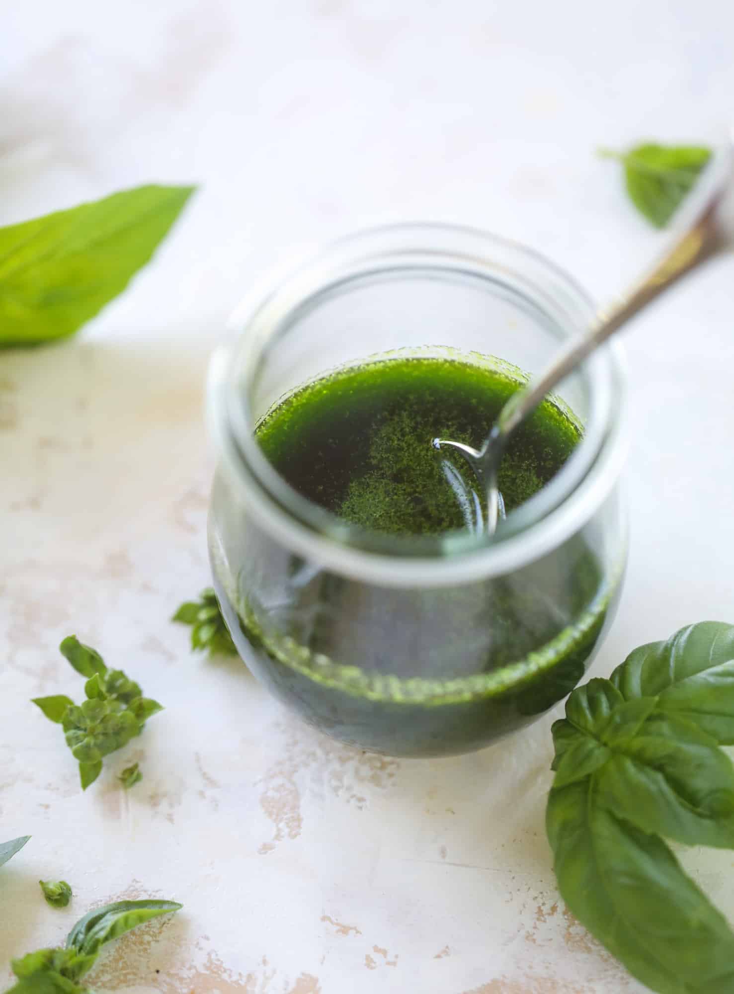 homemade basil oil