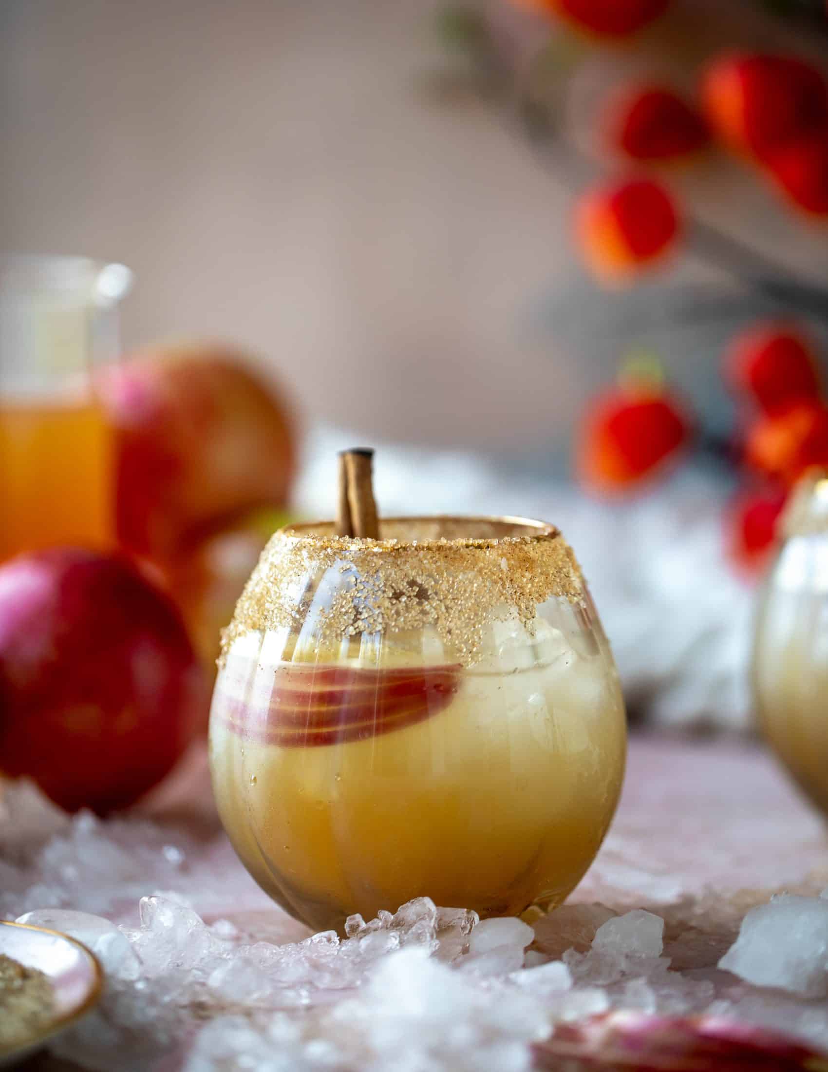 This apple cider mezcal margarita is a delicious, smoky cocktail for fall! It's warming and refreshing and delicious all at once. Cheers!