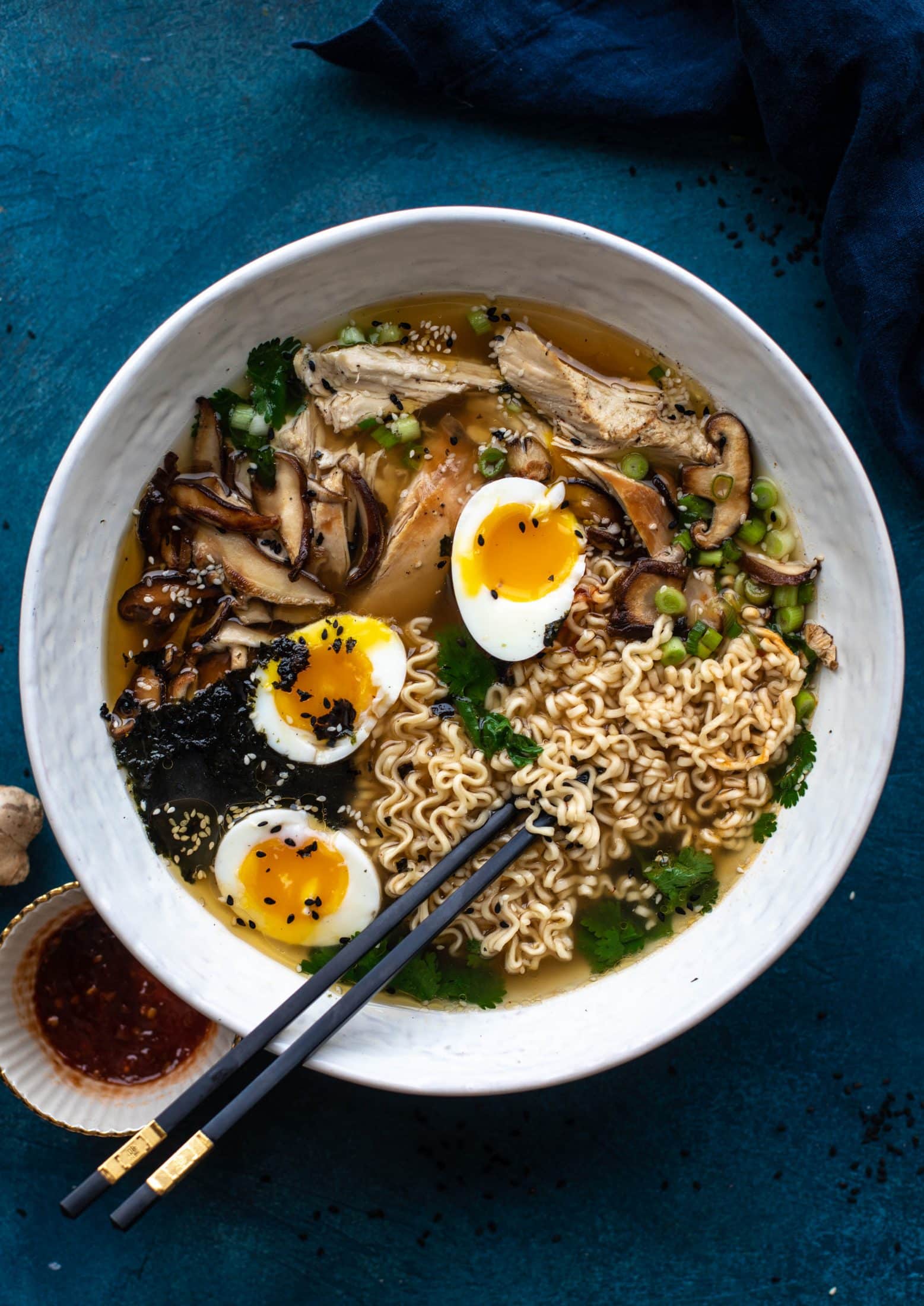 This roasted turkey ramen recipe is made with delish leftover Thanksgiving turkey, ramen noodles, a savory broth and soft boiled eggs!