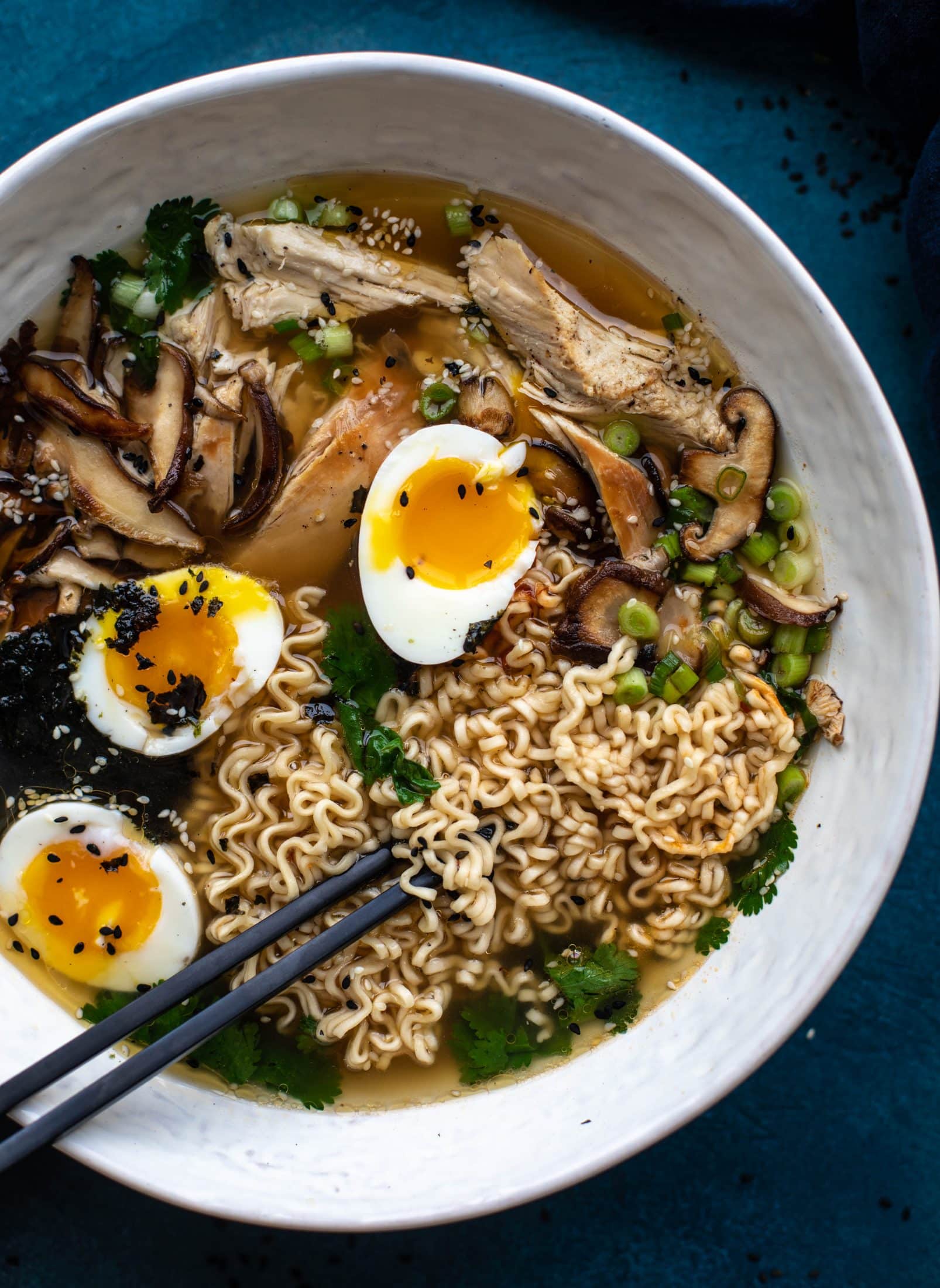This roasted turkey ramen recipe is made with delish leftover Thanksgiving turkey, ramen noodles, a savory broth and soft boiled eggs!