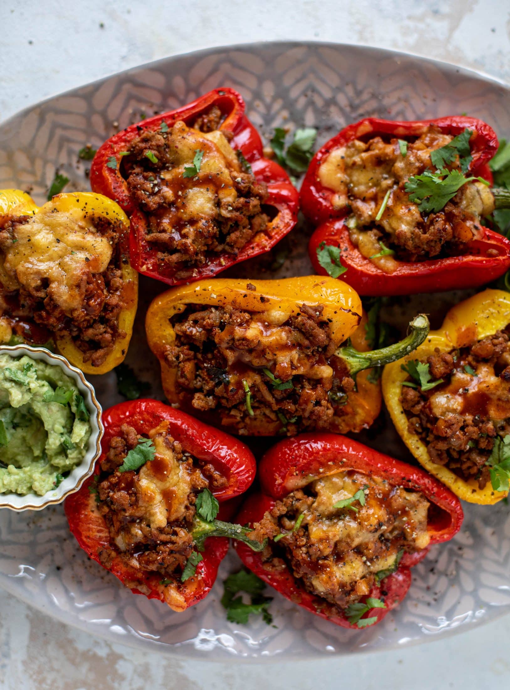 My favorite ground turkey taco stuffed peppers are the best weeknight meal! The turkey is flavorful and juicy. The peppers are deliciously roasted. Yum!