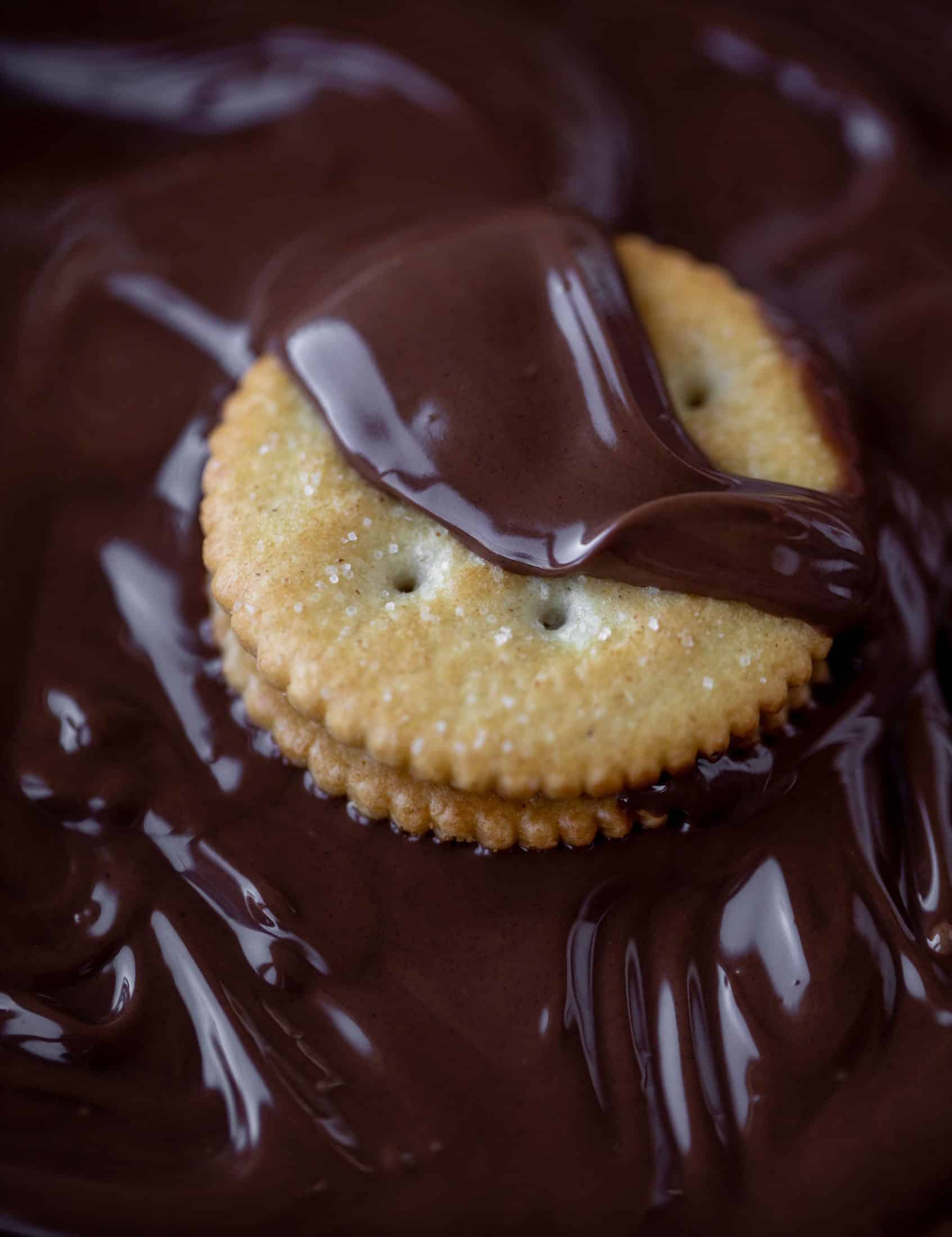 These ritz peanut butter cups are everything! Creamy peanut butter, flakey, buttery crackers, melted chocolate and flaked salt. They are unreal.