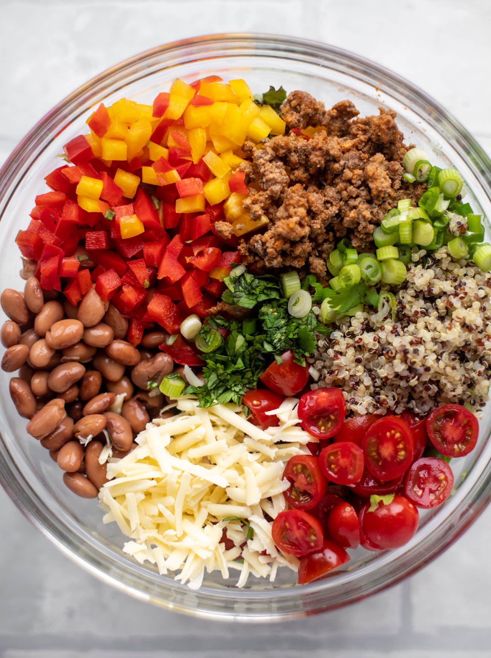 segmented nacho cheese taco quinoa salad