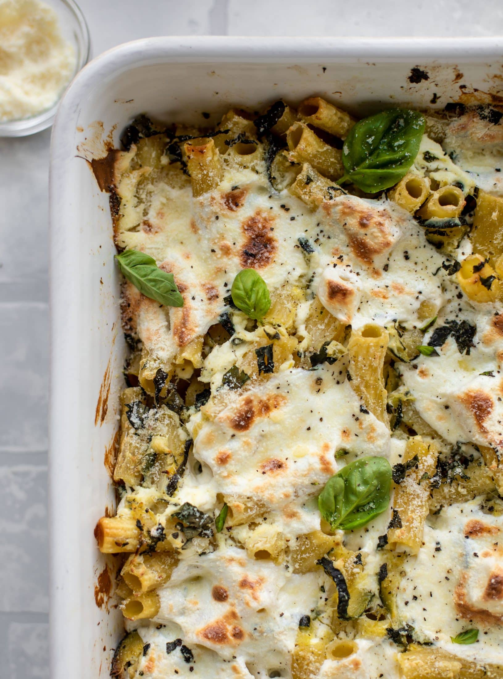 melted zucchini baked ziti