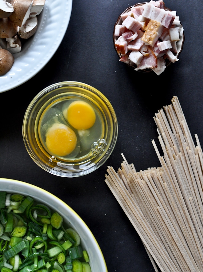 Portobello and Leek Carbonara I howsweeteats.com Portobello and Leek Carbonara I howsweeteats.com