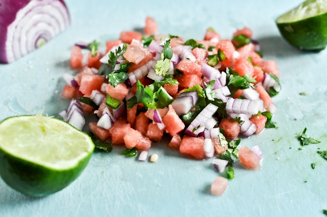 Tilapia Burgers with Watermelon Salsa + Avocado I howsweeteats.com Tilapia Burgers with Watermelon Salsa + Avocado I howsweeteats.com
