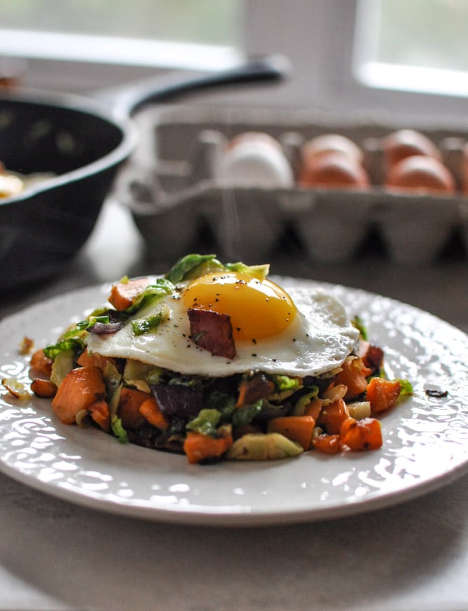 Brussels Sprouts Breakfast Hash I howsweeteats.com