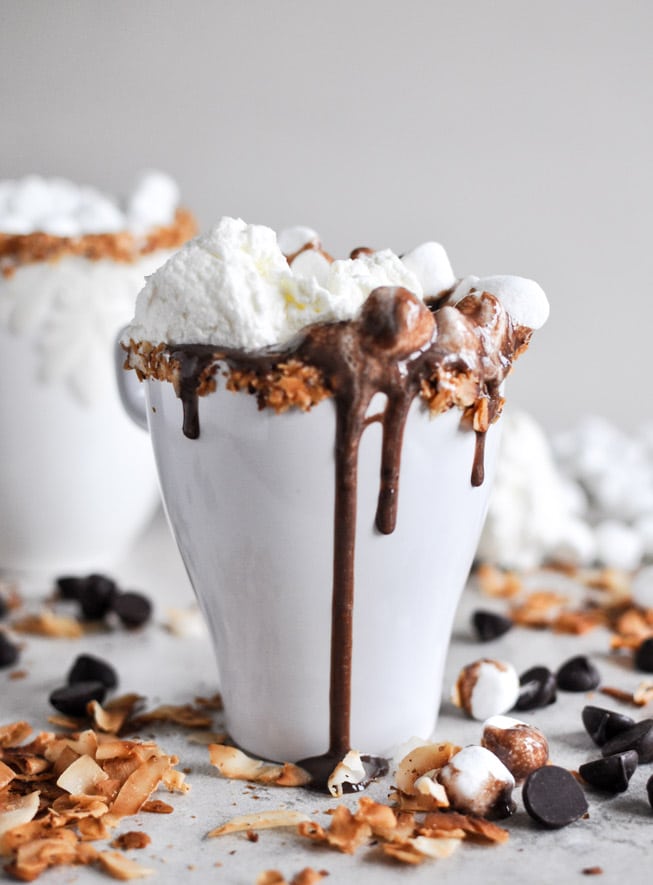 Crockpot Coconut Hot Chocolate I howsweeteats.com