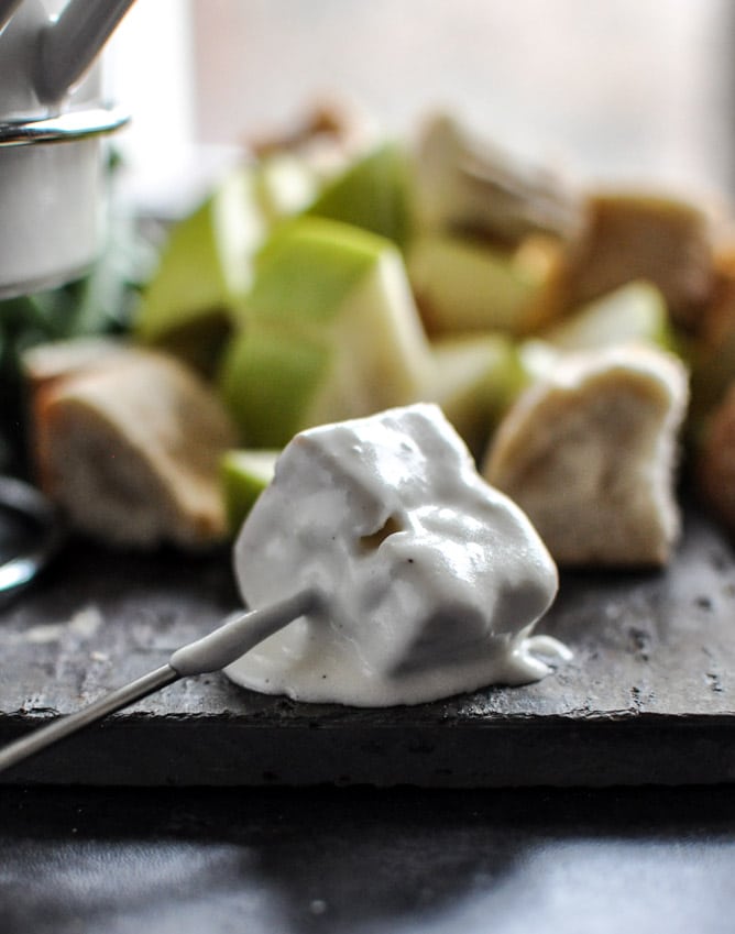 Goat Cheese Fondue with Fried Sage I howsweeteats.com