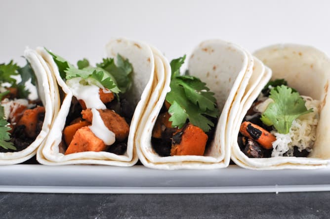 Embarrassingly Easy Smoky Sweet Potato and Black Bean Tacos I howsweeteats.com Embarrassingly Easy Smoky Sweet Potato and Black Bean Tacos I howsweeteats.com