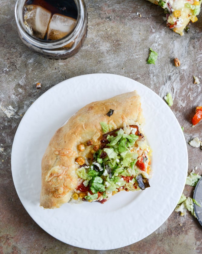 BLT Pizza with Grilled Corn + Crumbled Feta I howsweeteats.com