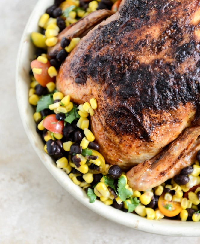 Chipotle Lime Butter Whole Roasted Chicken I howsweeteats.com