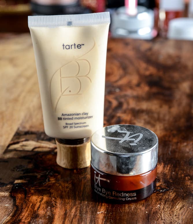 tarte tinted moisturizer + it cosmetics bye bye redness I howsweeteats.com