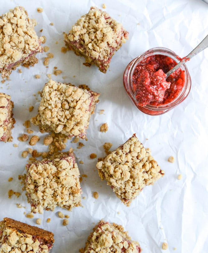 strawberry chia jam squares I howsweeteats.com
