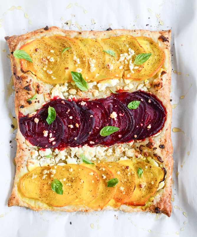 beet, goat cheese & honey tart I howsweeteats.com