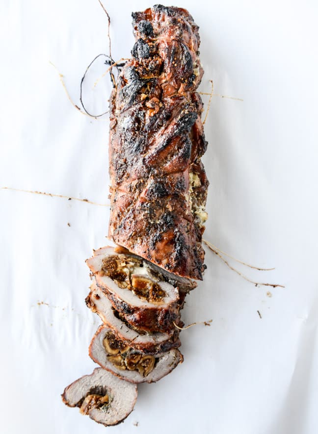 brown sugar roasted pork tenderloin (with bourbon figs and gorgonzola!) I howsweeteats.com