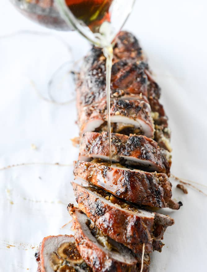 brown sugar roasted pork tenderloin (with bourbon figs and gorgonzola!) I howsweeteats.com