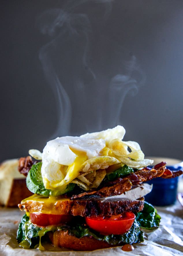 roasted turkey potato chip BLAT with an egg I howsweeteats.com