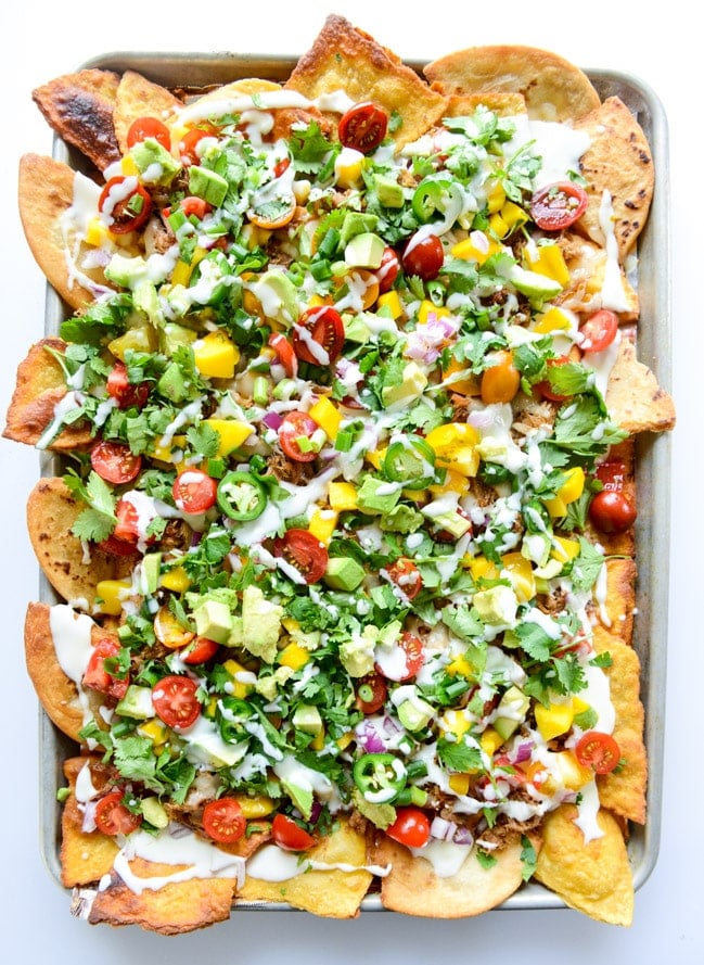 crispy carnitas oven nachos I howsweeteats.com