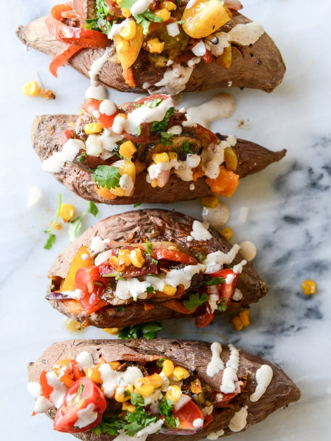 fajita stuffed sweet potatoes I howsweeteats.com