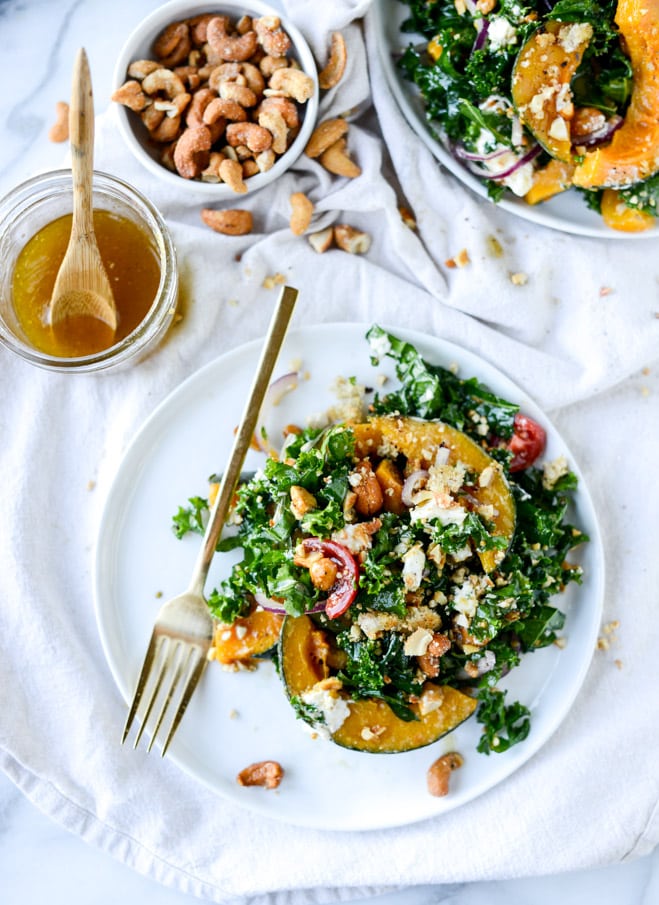 crunchy cashew kale salad I howsweeteats.com