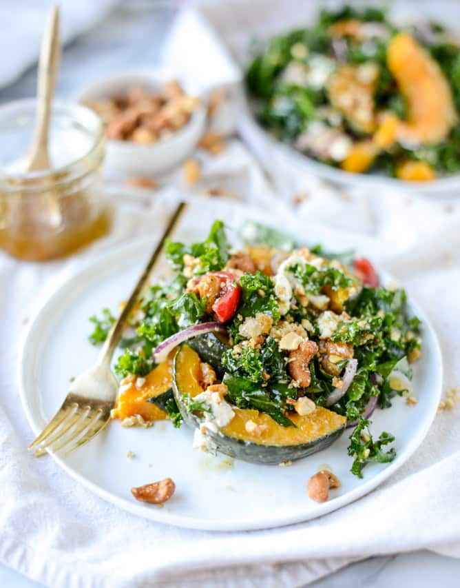 crunchy cashew kale salad I howsweeteats.com