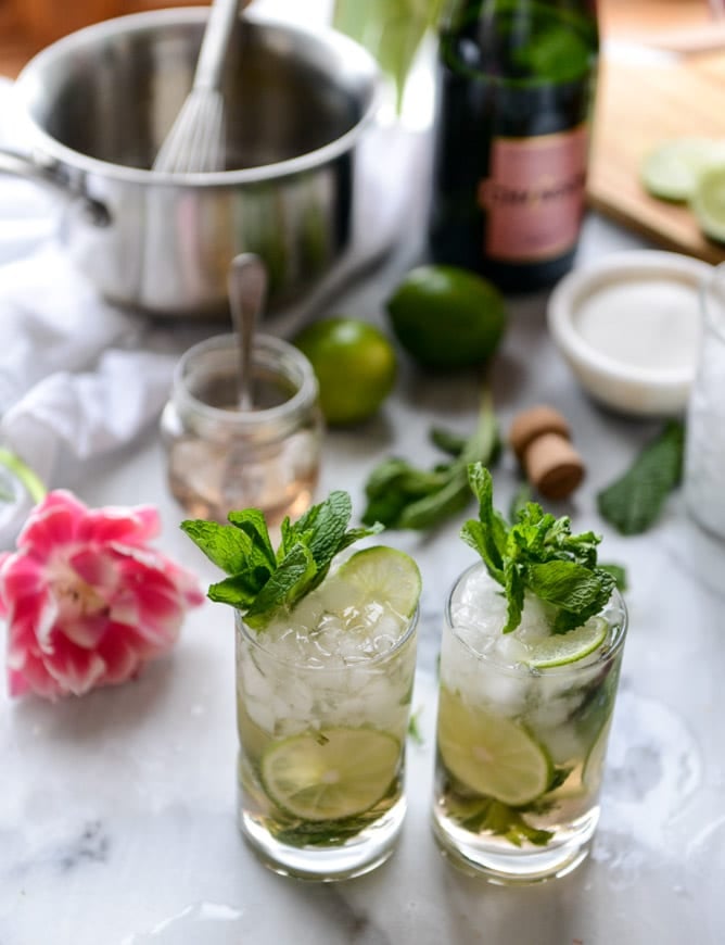 rosé champagne mojitos I howsweeteats.com