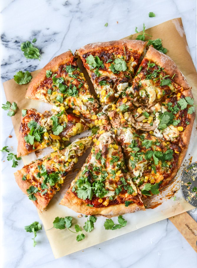 honey chipotle chicken pizza with goat cheese I howsweeteats.com