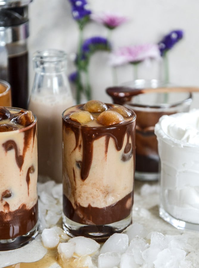 chocolate milk iced mochas I howsweeteats.com