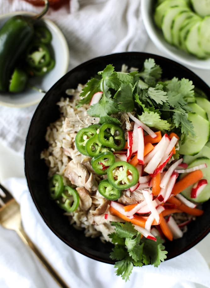 slow cooker banh mi rice bowls I howsweeteats.com