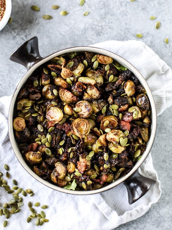 mustard roasted brussels sprouts I howsweeteats.com 