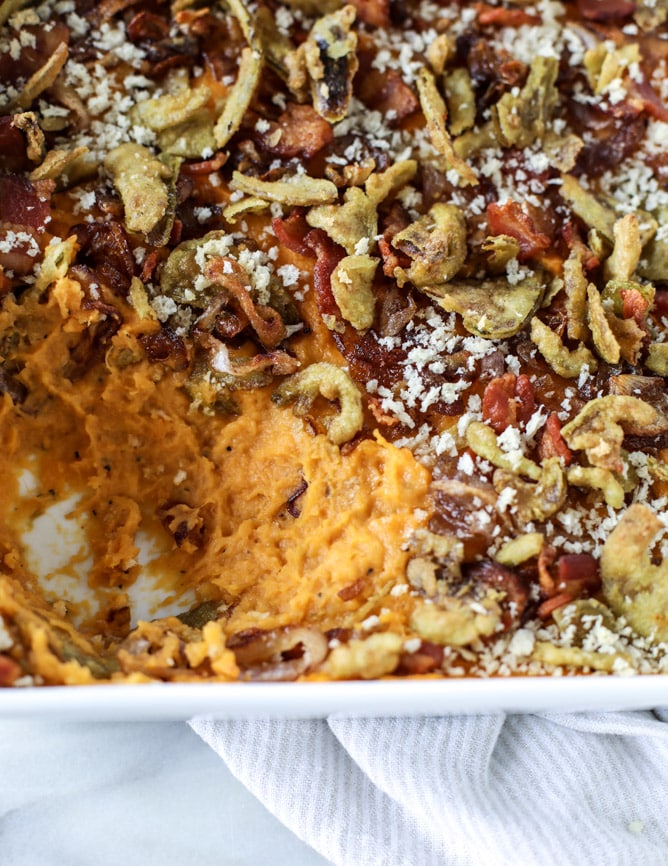 savory sweet potato casserole I howsweeteats.com