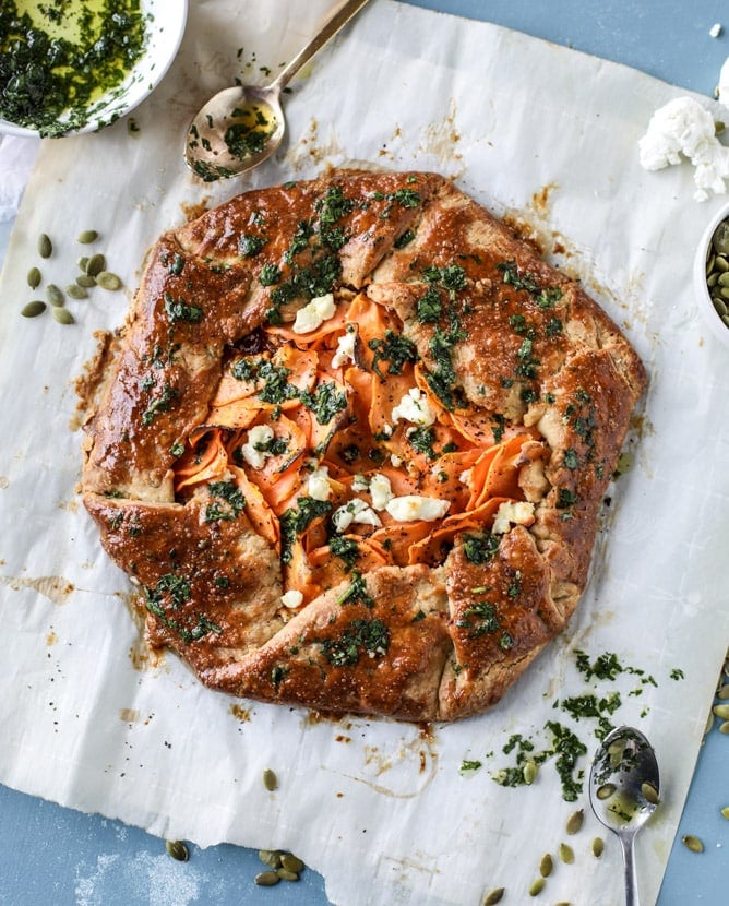 sweet potato galette with caramelized shallots I howsweeteats.com