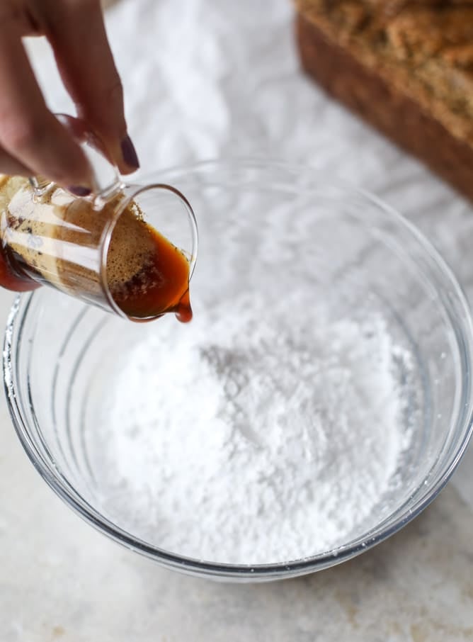 banana bread with espresso glaze I howsweeteats.com